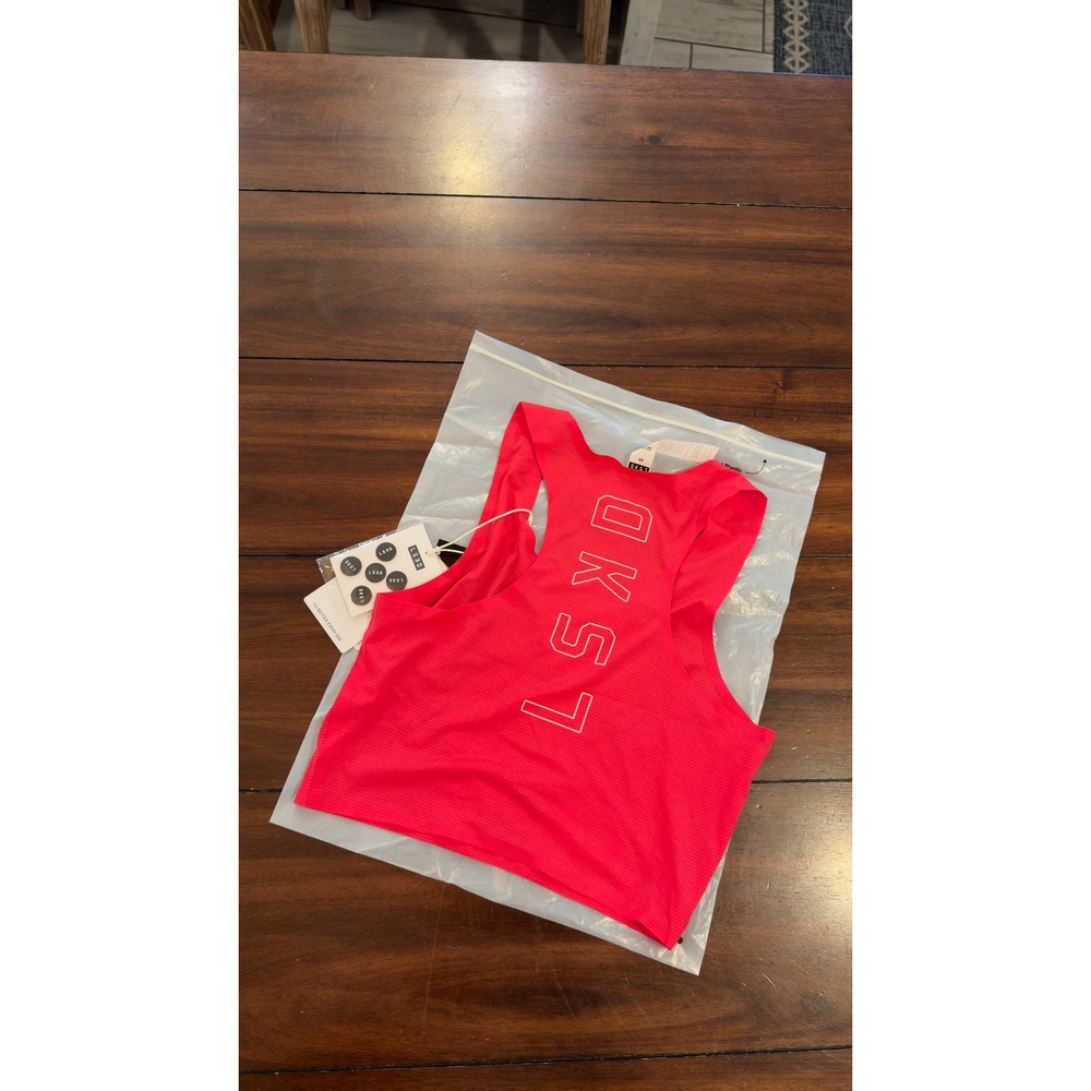 LSKD Race Day Cropped Performance Tank Raspberry Pink XS WTNK00596 NEW NWT - Picture 13 of 16